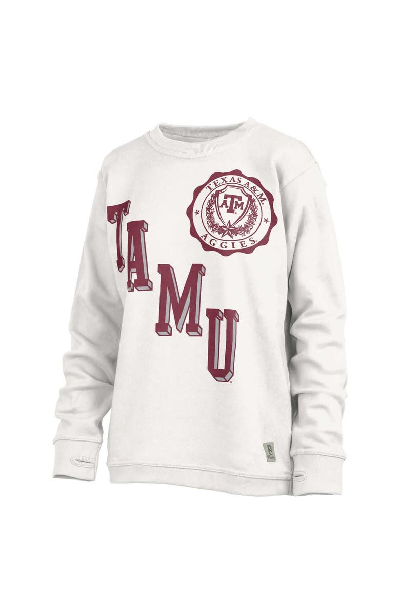 PRESSBOX Women's Pressbox White Texas A&M Aggies Shoreline Sundown Pullover Sweatshirt, Alternate, color, White