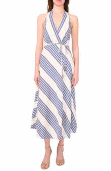 Halogen® Halter Faux Wrap Midi Dress