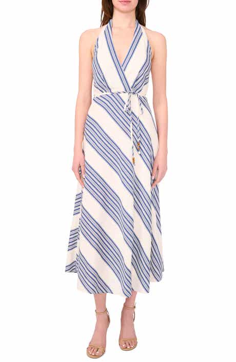 Halogen® Halter Faux Wrap Midi Dress