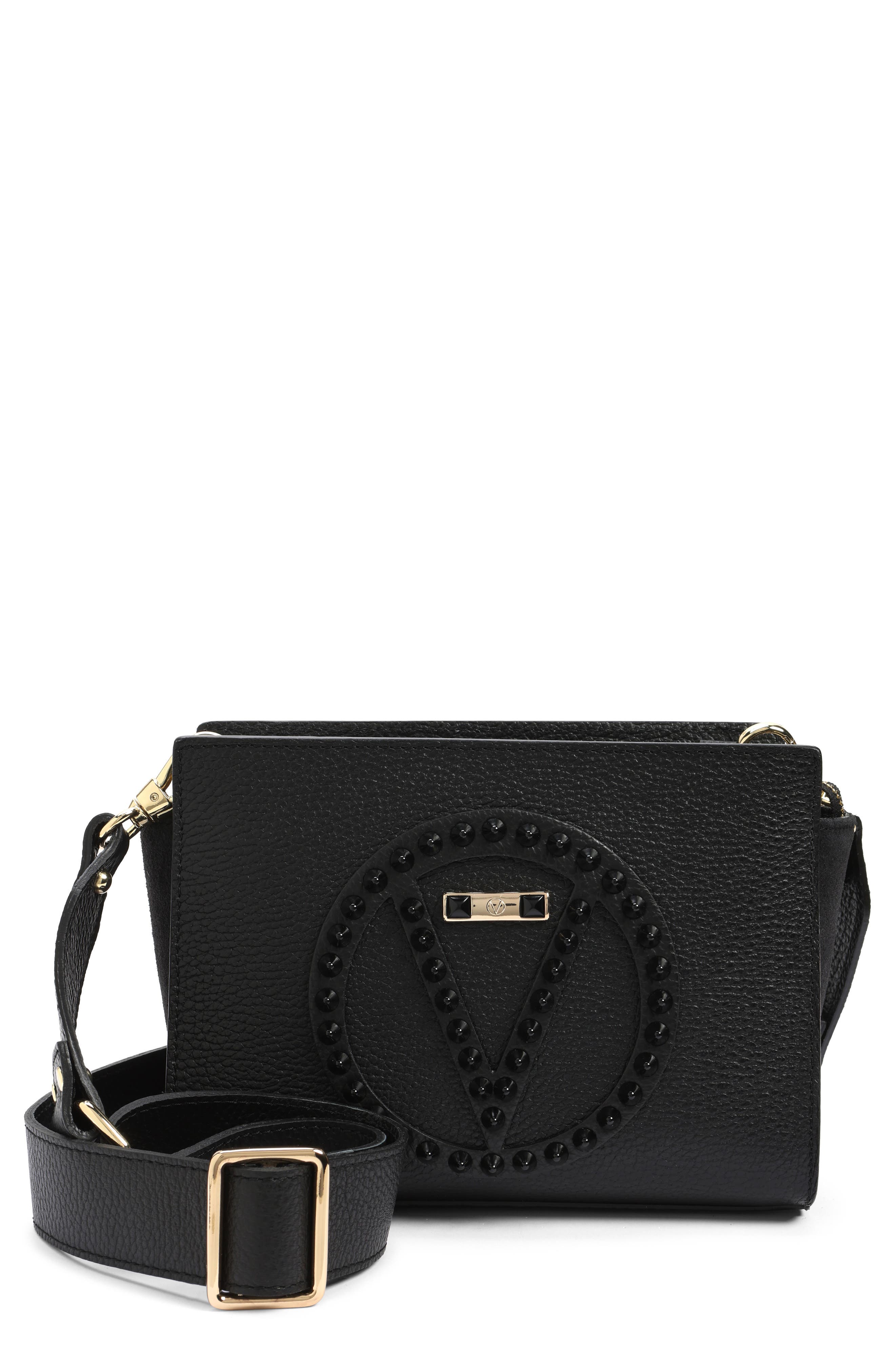 VALENTINO BY MARIO VALENTINO Kiki Rock Stud Leather Crossbody Bag, Main, color, 