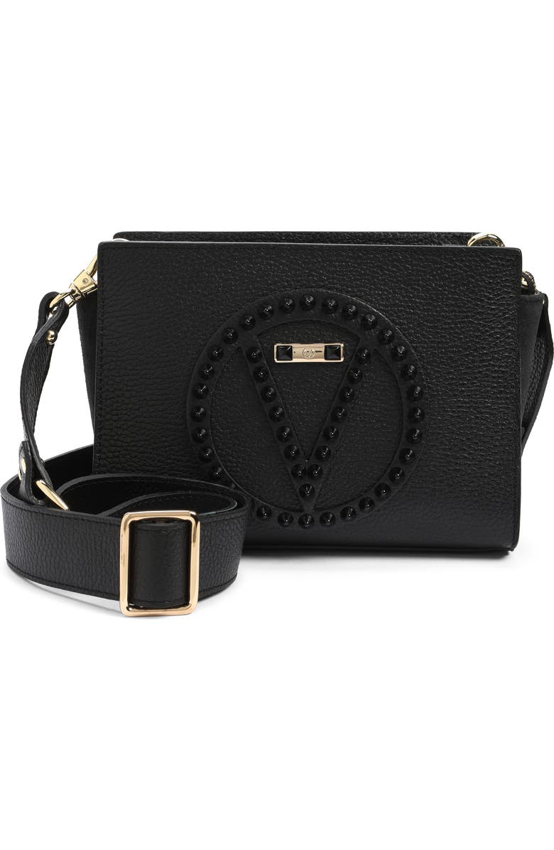 VALENTINO BY MARIO VALENTINO Kiki Rock Stud Leather Crossbody Bag, Main, color,