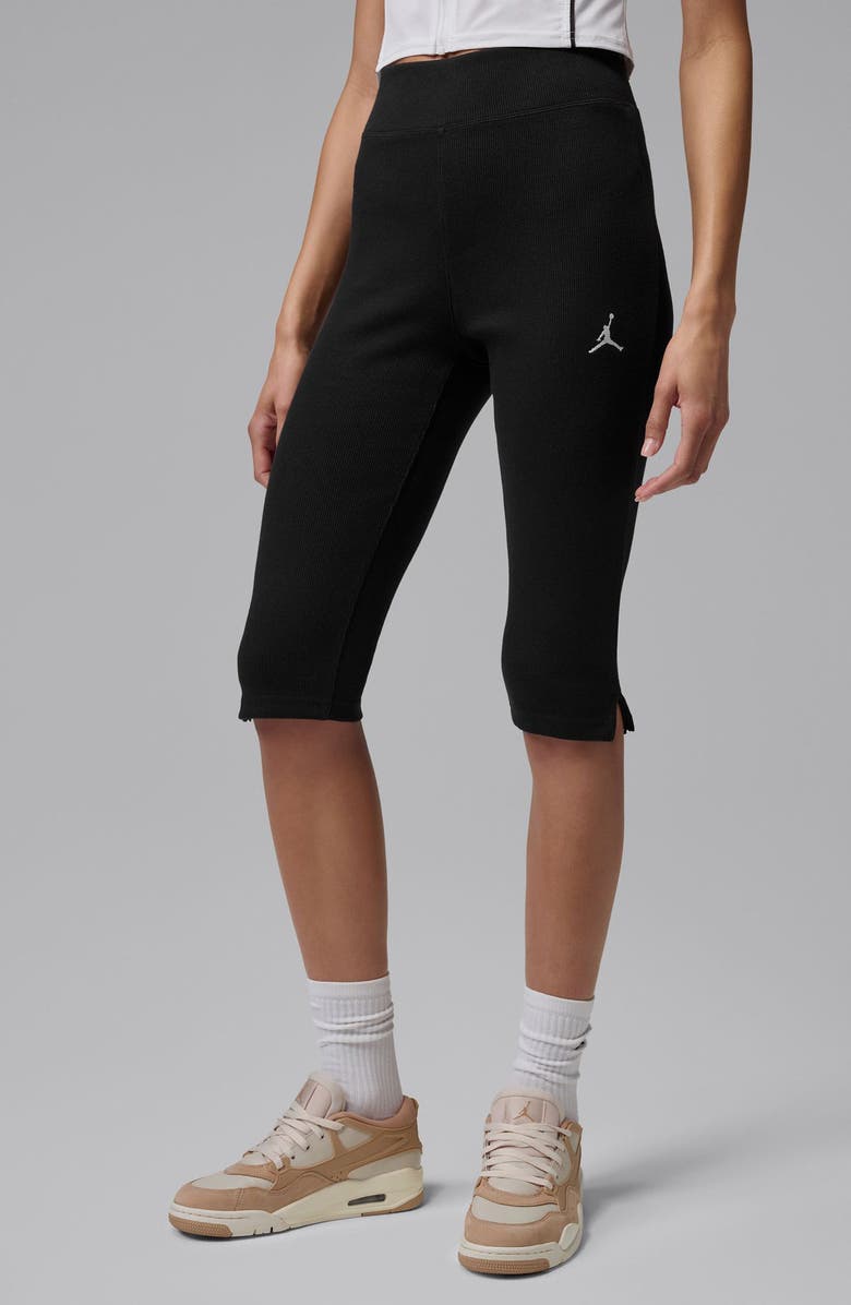 Jordan Ribbed High Waist Capri Leggings, Main, color,