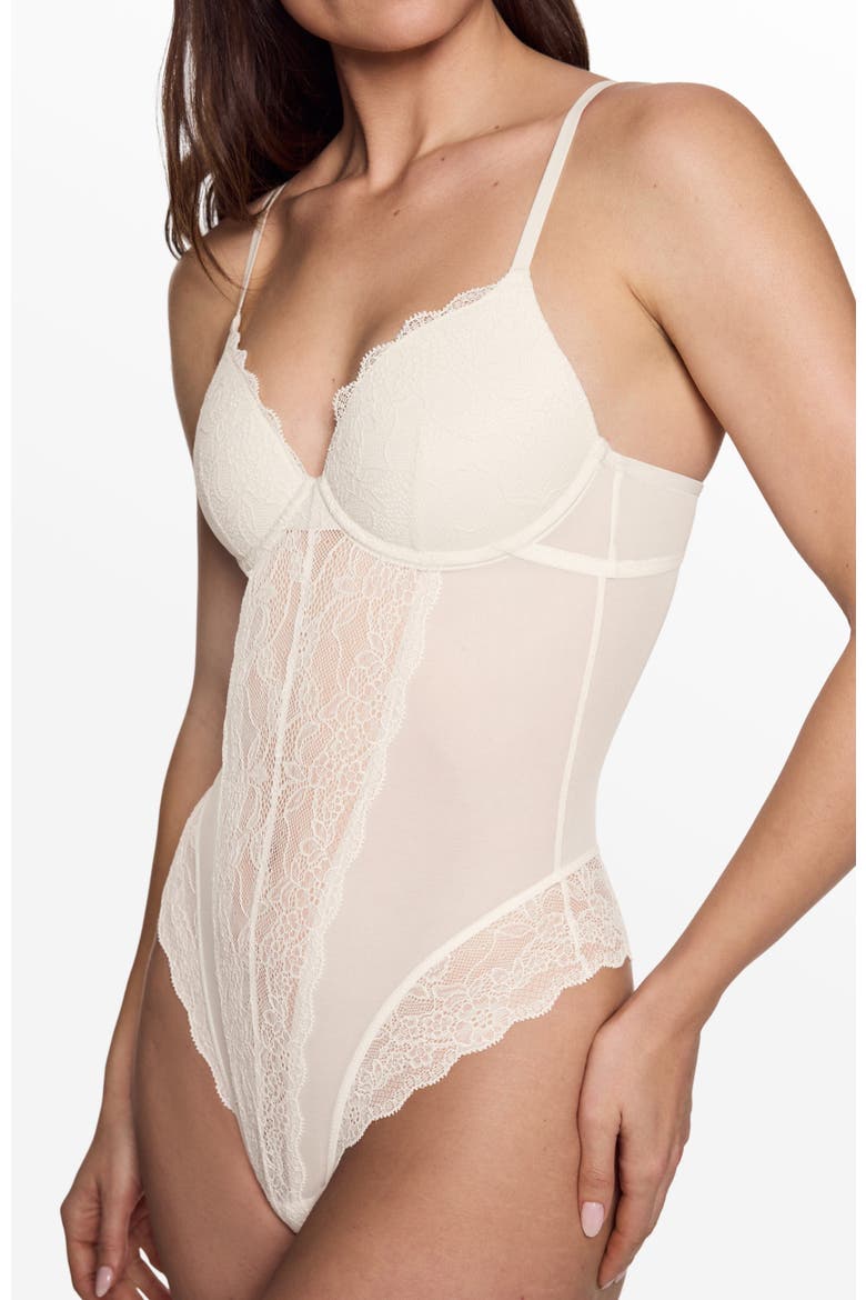 Lace Lift Up Teddy, Main, color, Ecru