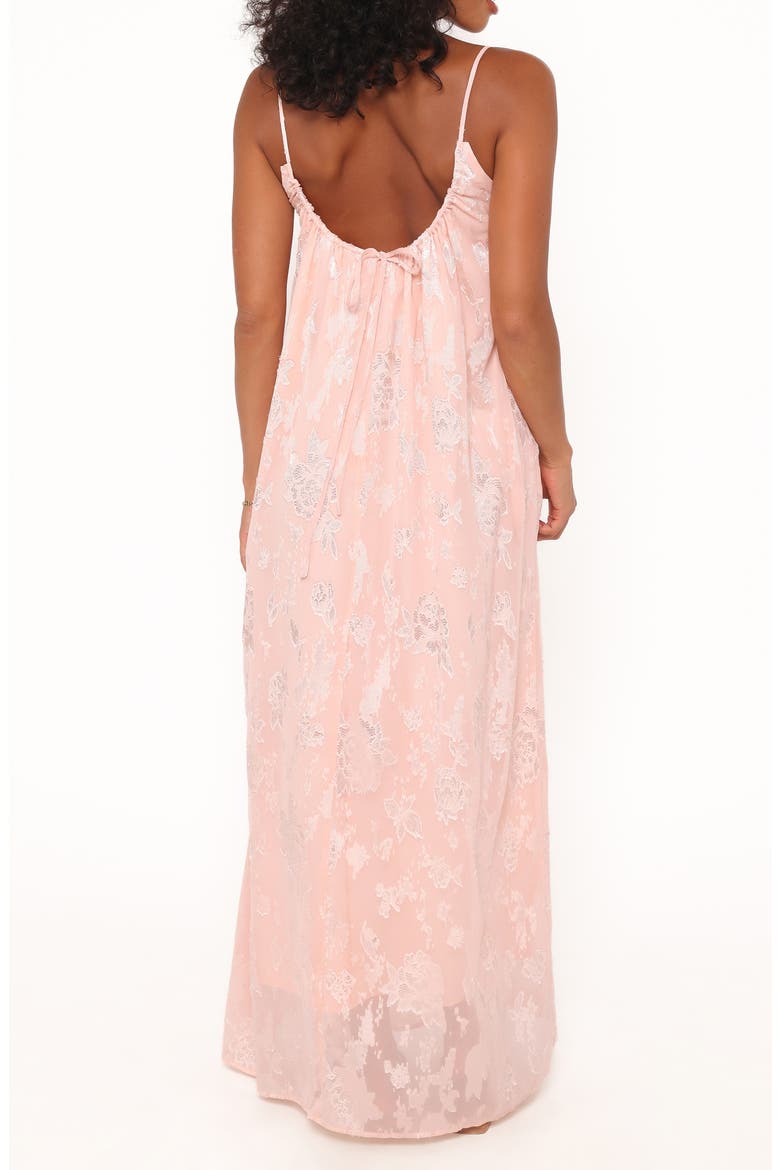 Lumina Metallic Jacquard Maxi Dress, Alternate, color, PINK
