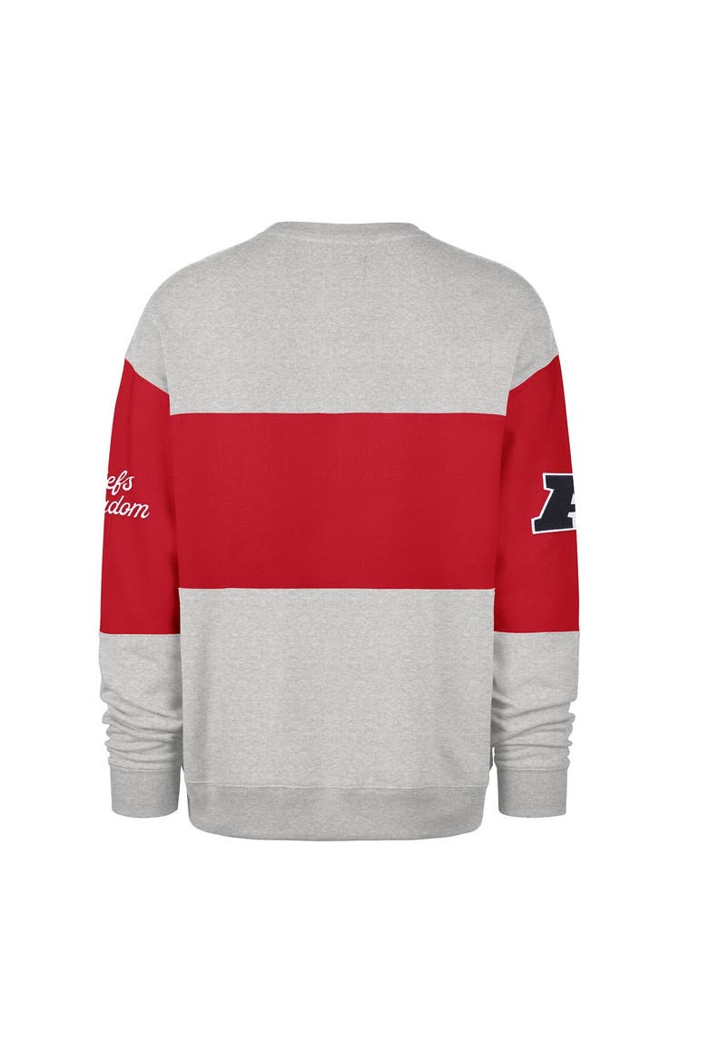 Men's '47 Red/Heather Gray Kansas City Chiefs Blockfield Maximalist Sweatshirt, Alternate, color, Red