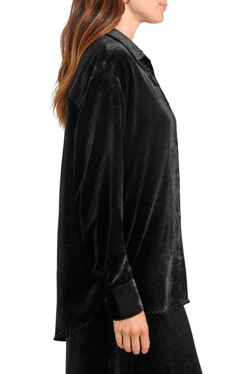 Splendid Velvet Button-Up Shirt, Alternate, color, Black