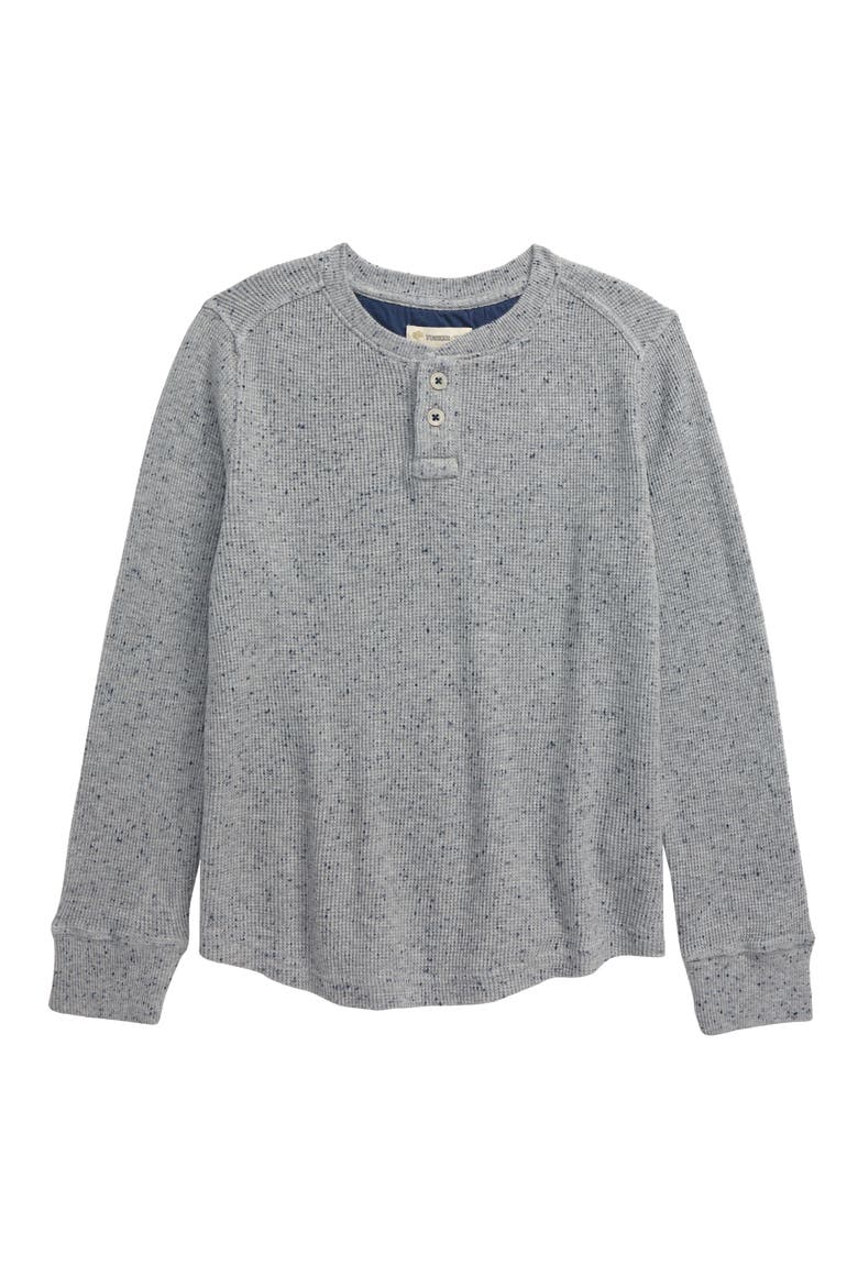 Long Sleeve Waffle Henley T-Shirt, Main, color, GREY MEDIUM HEATHER
