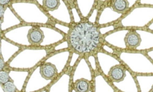 Olivia Welles Crystal Embellished Filigree Circle Drop Earrings In Gold/crystal