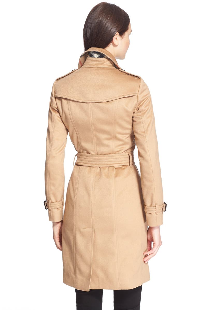 Burberry London Burberry London 'Sandringham' Long Slim Cashmere Trench Coat, Alternate, color, 