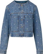 Veronica Beard Lowry Embellished Studded Denim Jacket