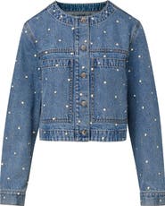 Veronica Beard Lowry Embellished Studded Denim Jacket