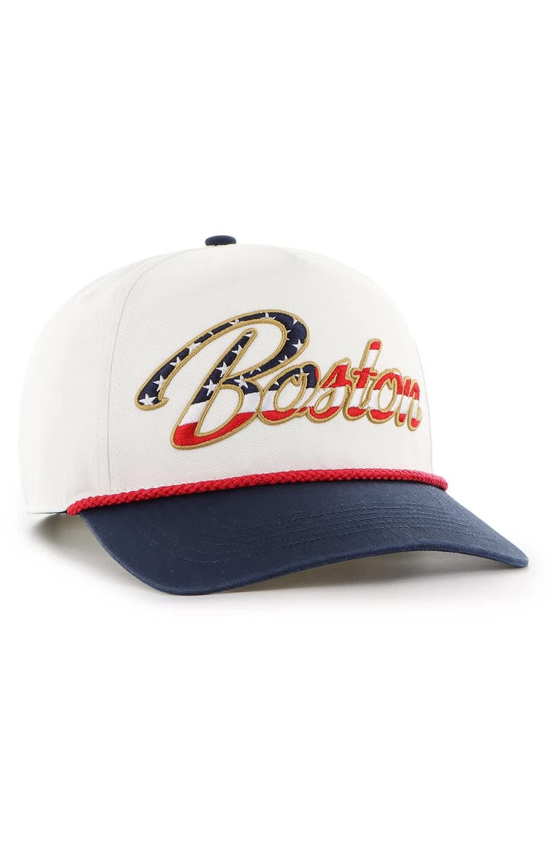'47 Men's '47 White Boston Red Sox Patriotic Overhand Hitch Adjustable Hat, Alternate, color, White