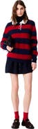 maje Fluffy sweater with poplin collar