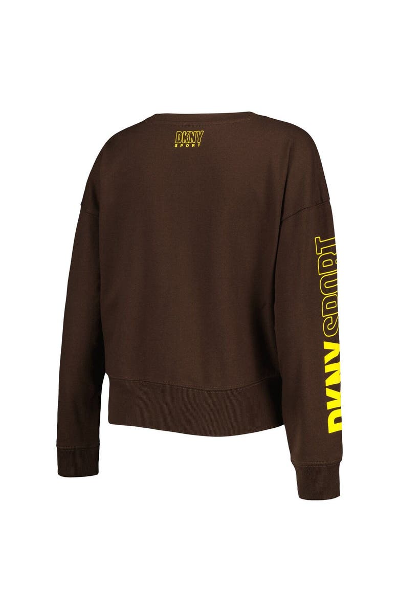 DKNY SPORT Women's DKNY Sport Brown San Diego Padres Lily V-Neck Pullover Sweatshirt, Alternate, color,