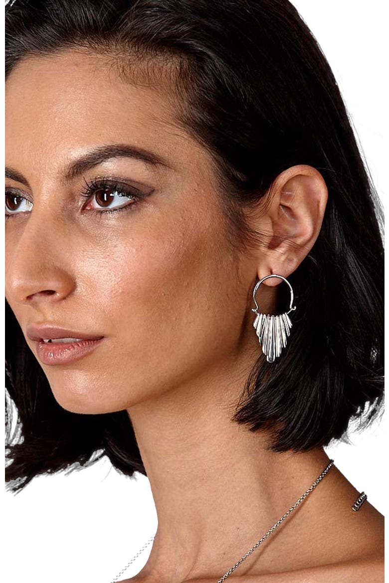 Egyptian Temple Earrings, Alternate, color, Sterling Silver