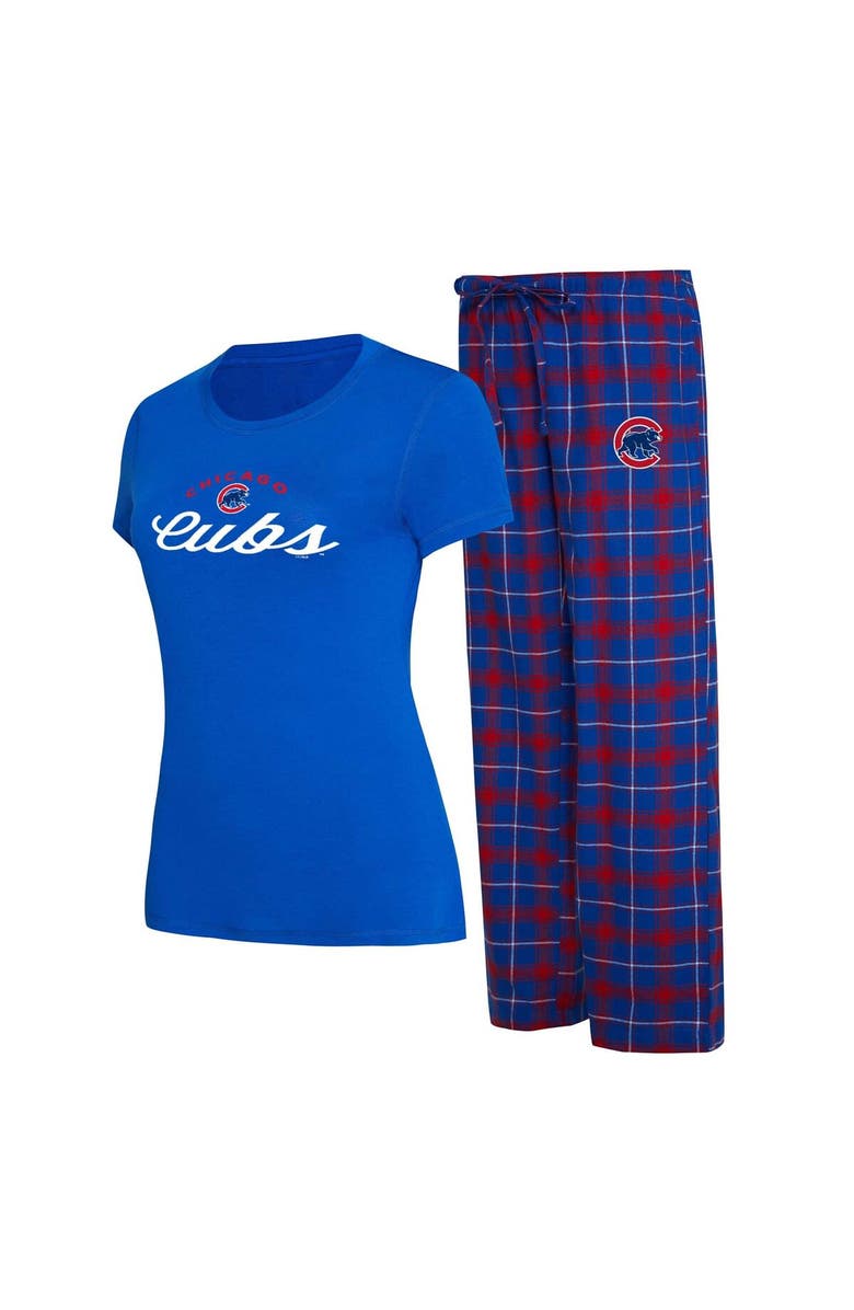 CONCEPTS SPORT Women's Concepts Sport Royal/Red Chicago Cubs Arctic T-Shirt & Flannel Pants Sleep Set, Main, color,