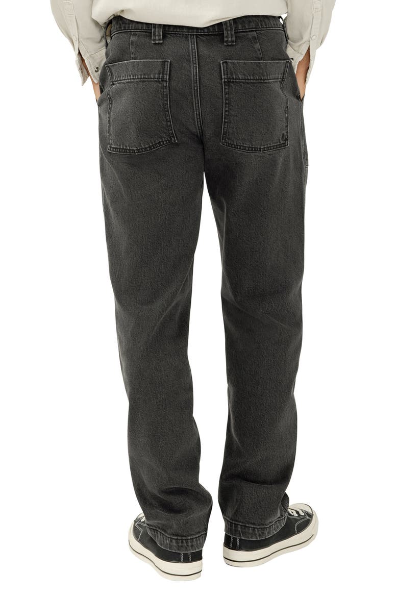 Straight Leg Utility Jeans, Alternate, color, WASHED BLACK