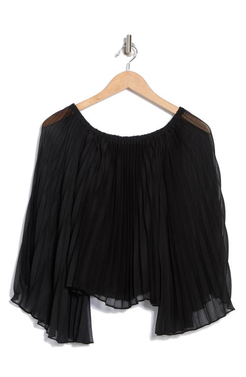 Alice And Olivia Alice + Olivia Aundrea Pleated Off The Shoulder Top In Black