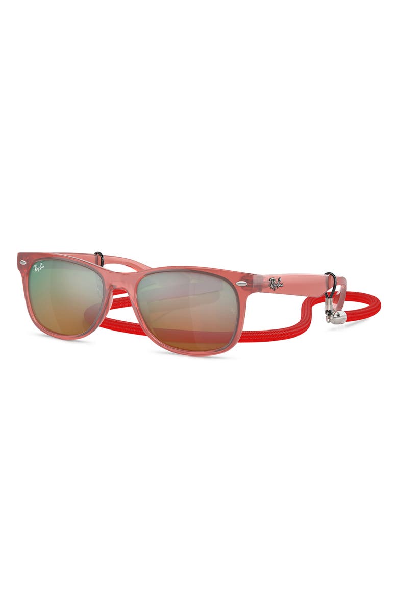 Ray-Ban Kids' Junior Wayfarer 47mm Gradient Square Sunglasses, Alternate, color, Opal Red