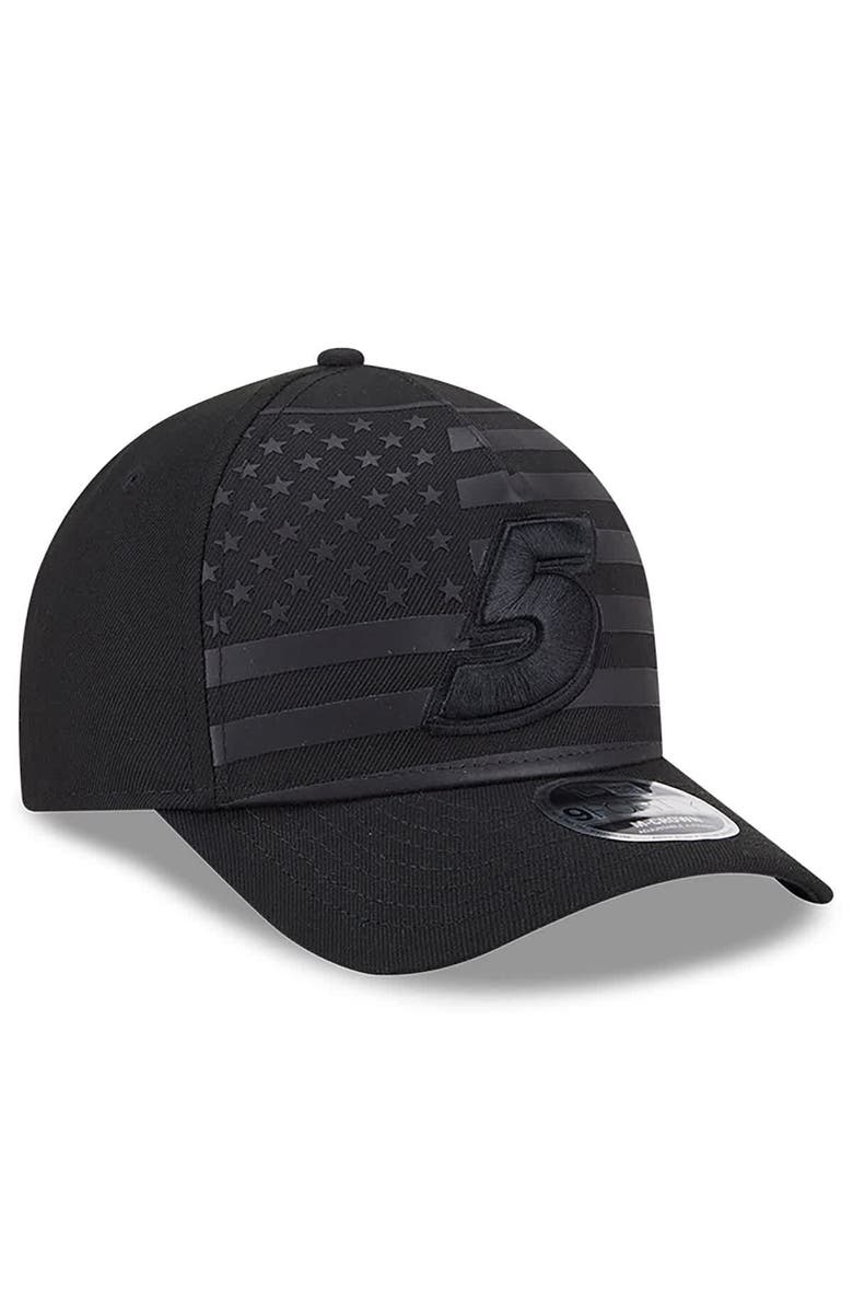 New Era Men's New Era Black Kyle Larson American Flag 9FORTY M-Crown A-Frame Adjustable Hat, Alternate, color,