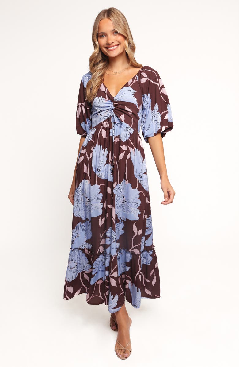 Petal & Pup Annabella Poppy Maxi Dress, Alternate, color, Blue Poppies