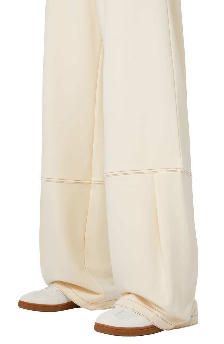 MM by Max Mara Panfilo Tie Waist Wide Leg Pants, Alternate, color, Ivory