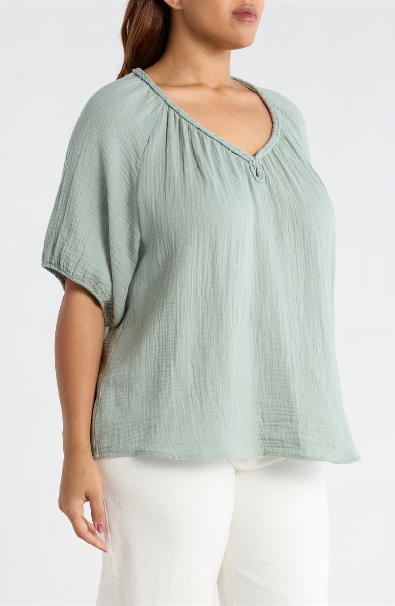 beachlunchlounge Xyla Cotton Gauze Top, Alternate, color, 