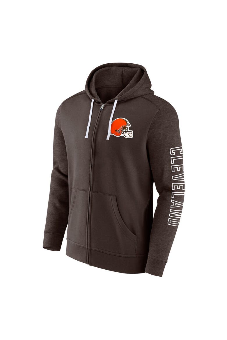 Men's Fanatics Branded  Brown Cleveland Browns Offensive Lineup Hoodie Full-Zip Hoodie, Alternate, color, Brown