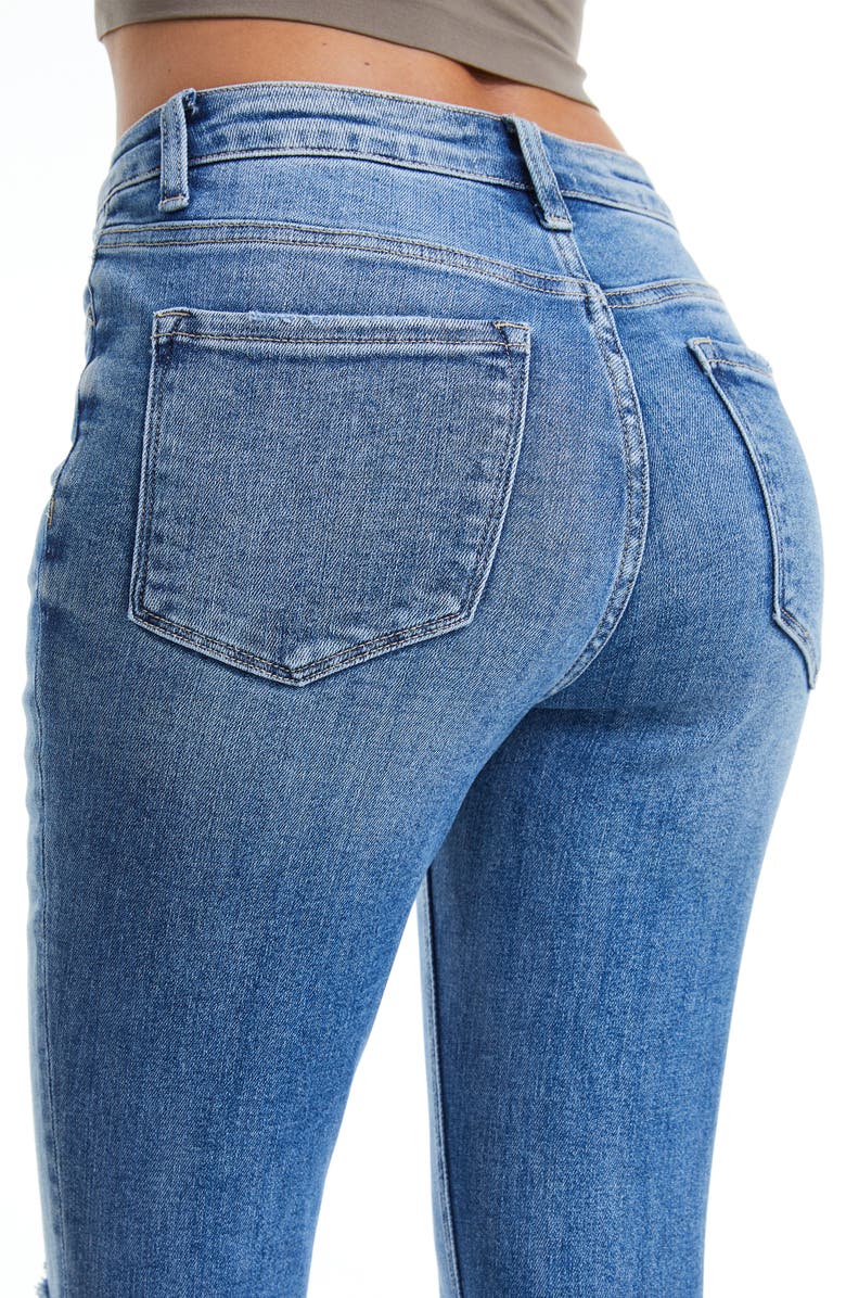 Bayeas Ripped High Waist Ankle Skinny Jeans, Alternate, color, 