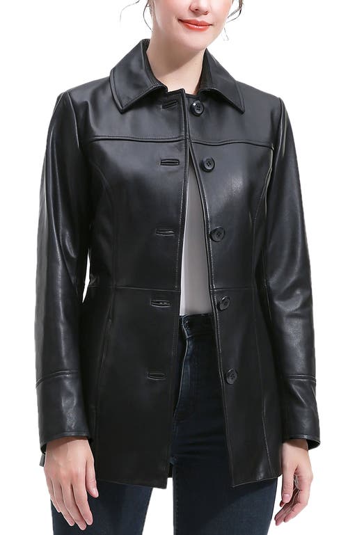 Kimi & Kai Ailany Leather Car Coat In Black