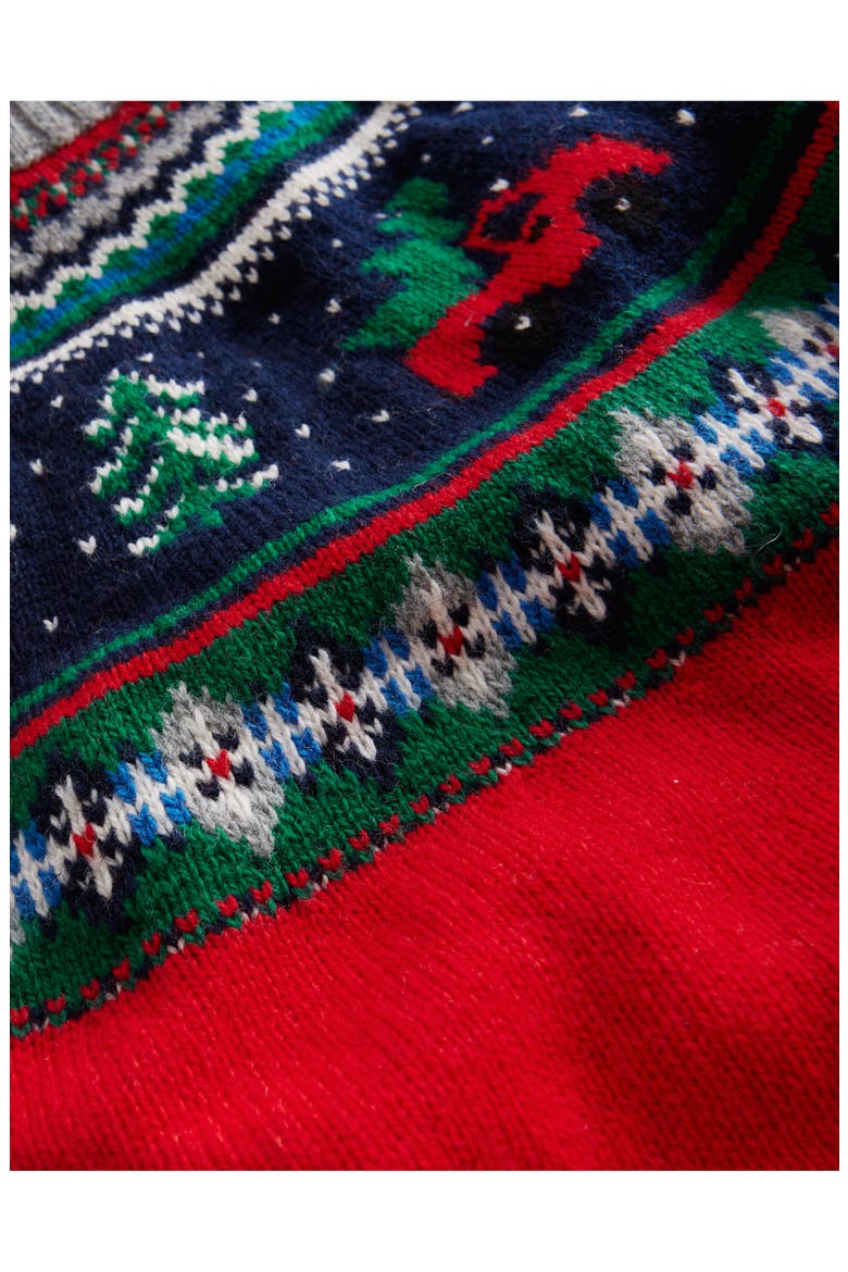 Kids' Fair Isle Crewneck Sweater, Alternate, color, BRILLIANT RED