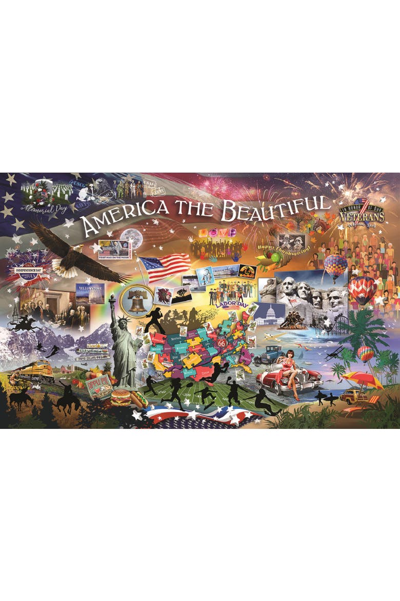 An American Collage 1000 piece Jigsaw Puzzle for Adults, Alternate, color, Multicolor