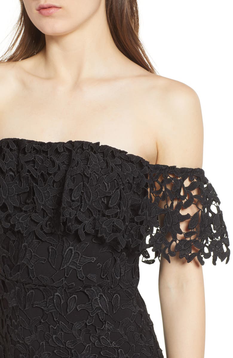 ASTR the Label Off the Shoulder Lace Minidress, Alternate, color, 