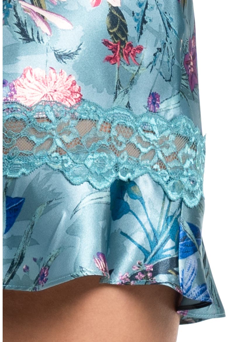 Joelle Lace Trim Satin Chemise, Alternate, color, ADRIATIC BLUE