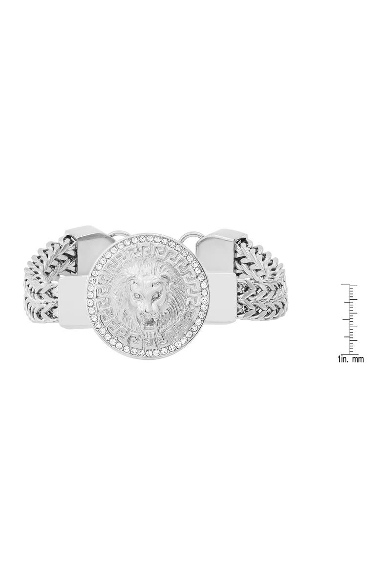 HMY JEWELRY Lion Head Station Bracelet, Alternate, color, Metallic