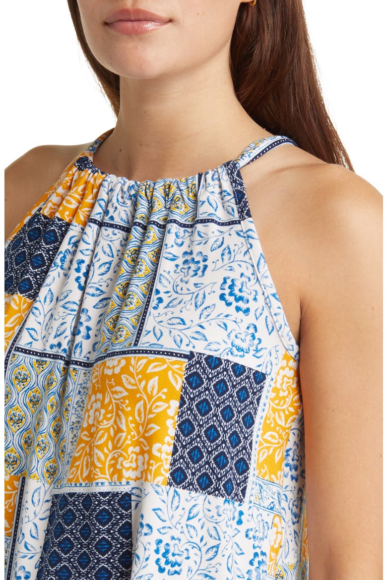 Print Tank, Alternate, color, NAVY/ SUNFLOWER