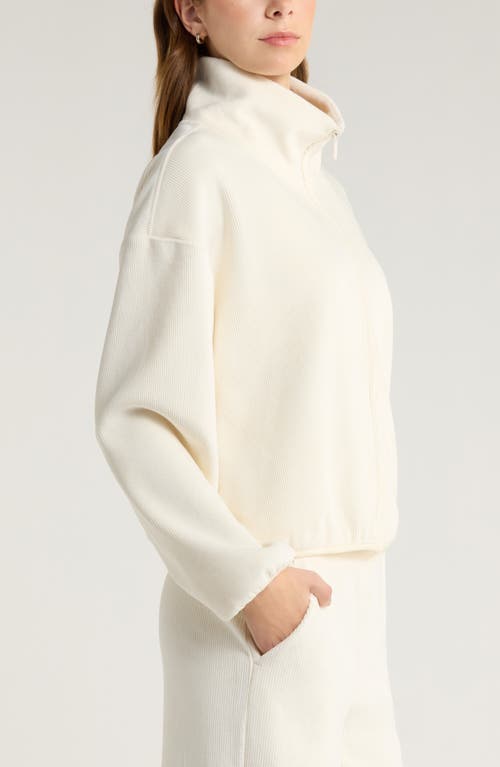 Zella Plush Rib Jacket In Neutral