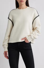 rag & bone Blanket Stitch Terry Sweatshirt