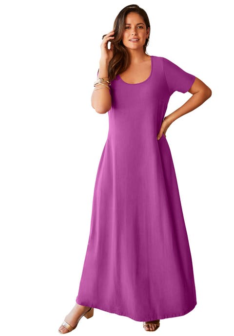 Stretch Cotton T-Shirt Maxi Dress (Plus) (Petite Available)