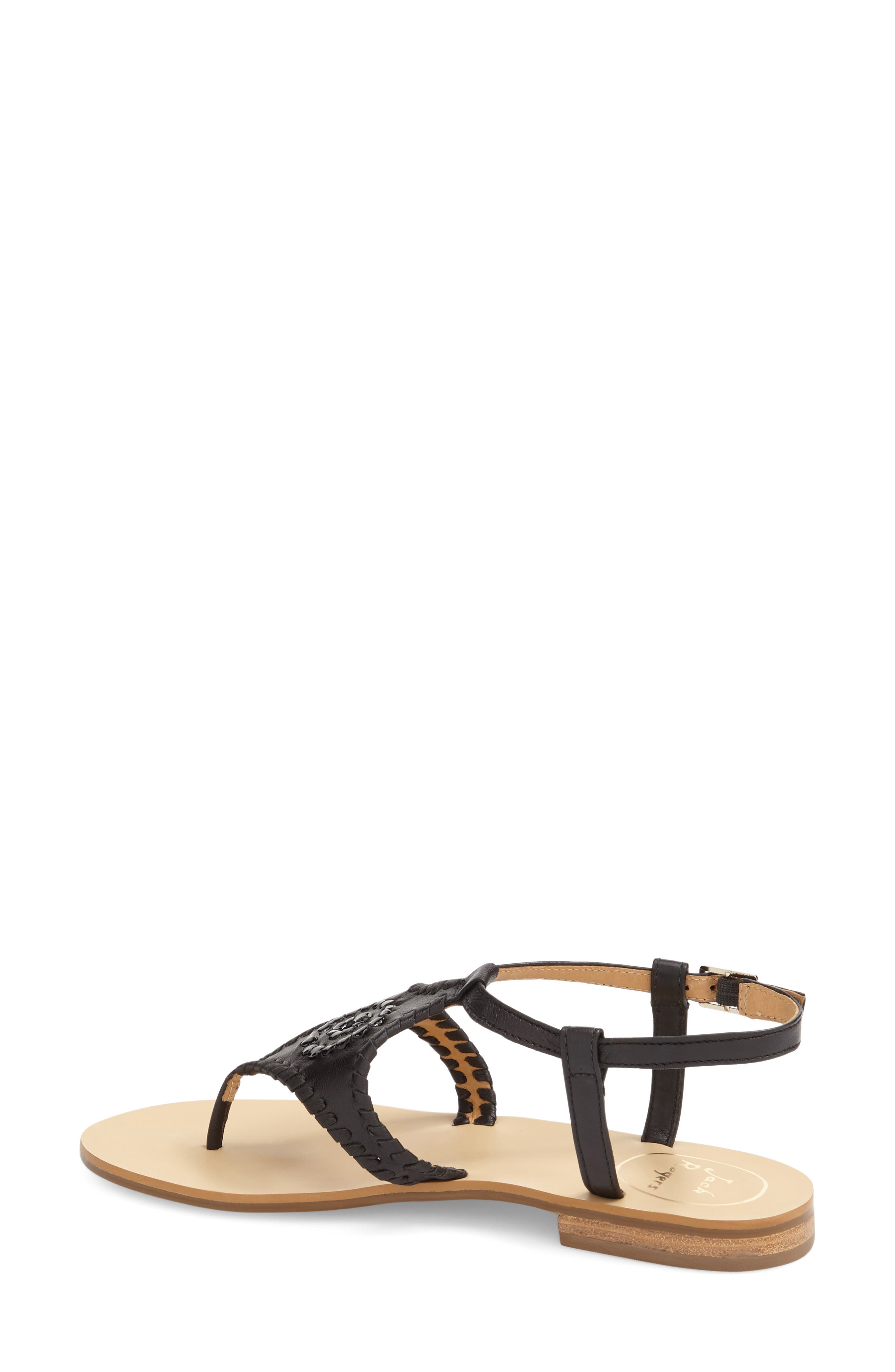 'Maci' Flat Sandal, Alternate, color, BLACK/ BLACK PATENT