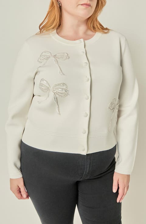 Embellished Bow Cardigan