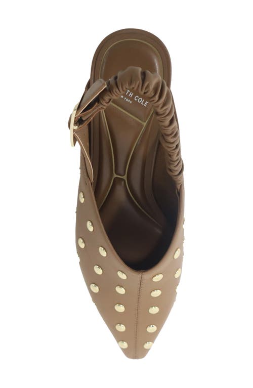 Kenneth Cole Nicola Studded Slingback Mule In Brown Leather