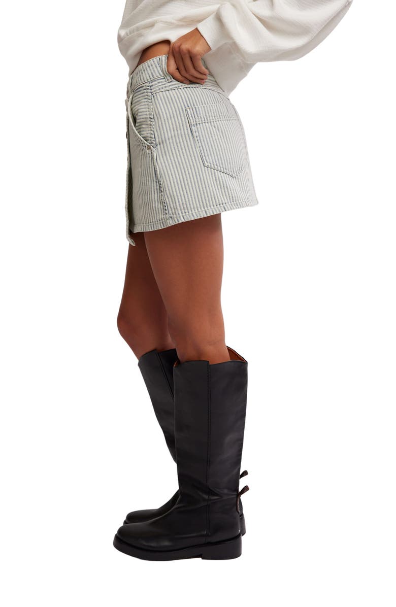 Free People Wynne Railroad Stripe Wrap Denim Miniskirt, Alternate, color, Indigo Railroad