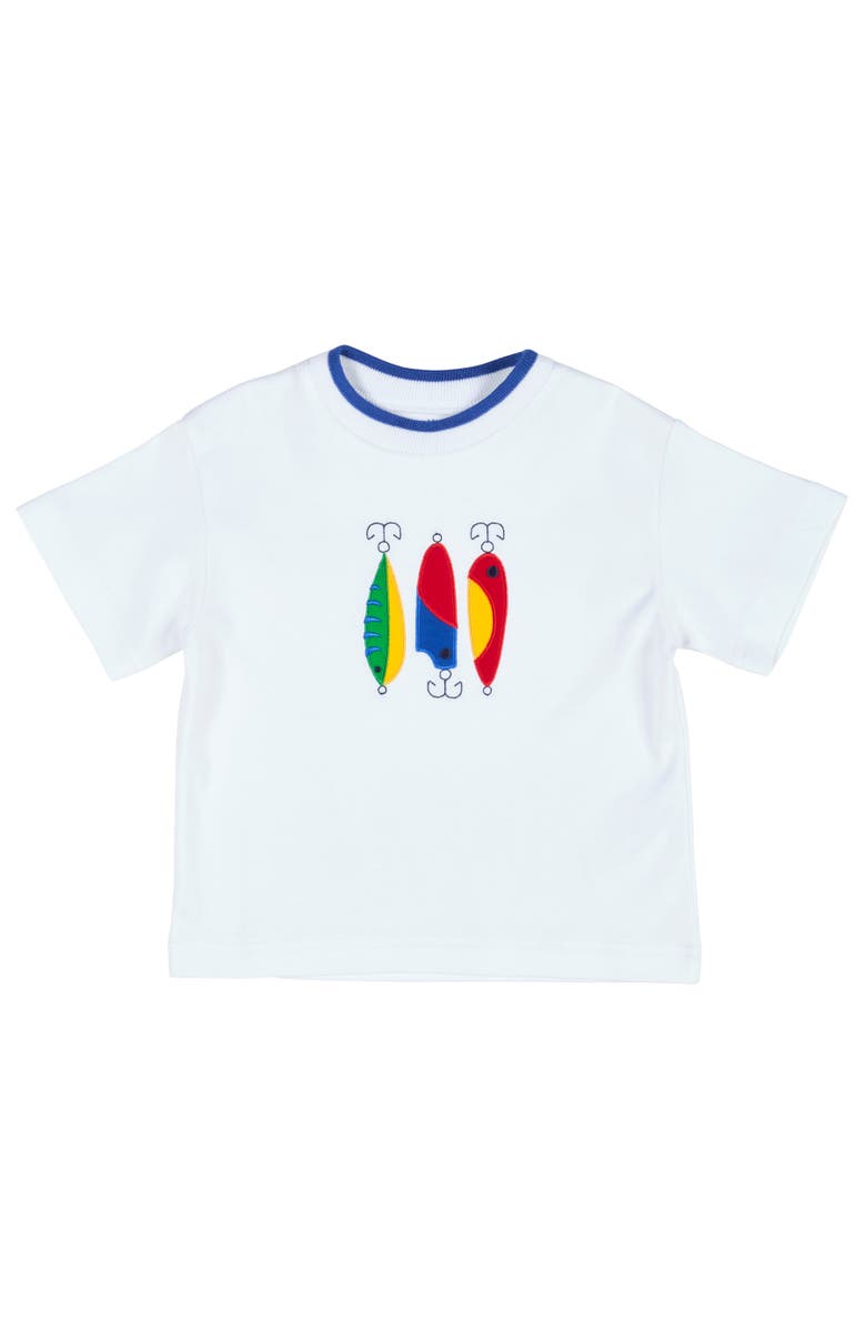 Florence Eiseman Knit Shirt With Fishing Lures, Main, color, White