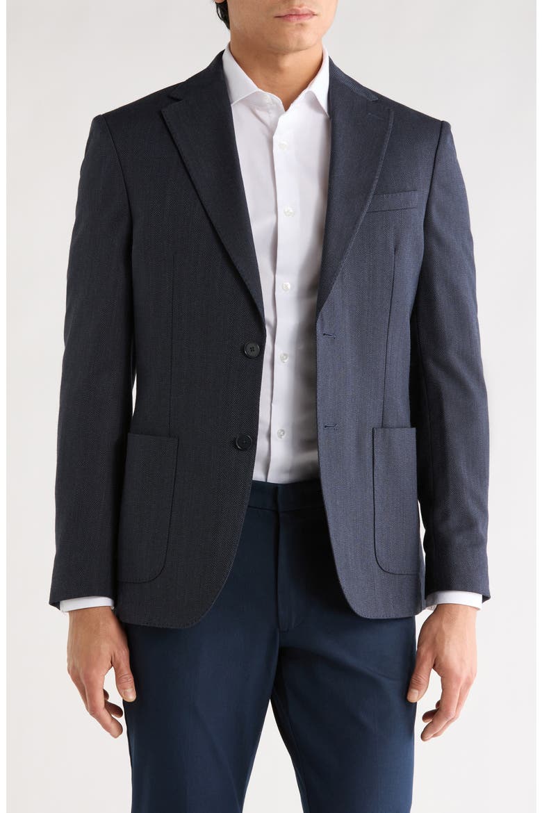 Two Button Chevron Suit Jacket, Main, color, BLUE