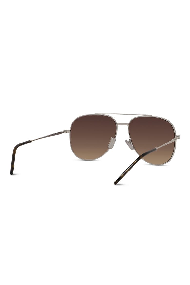 City 58mm Gradient Pilot Sunglasses, Alternate, color, SHINY PALLADIUM / BROWN