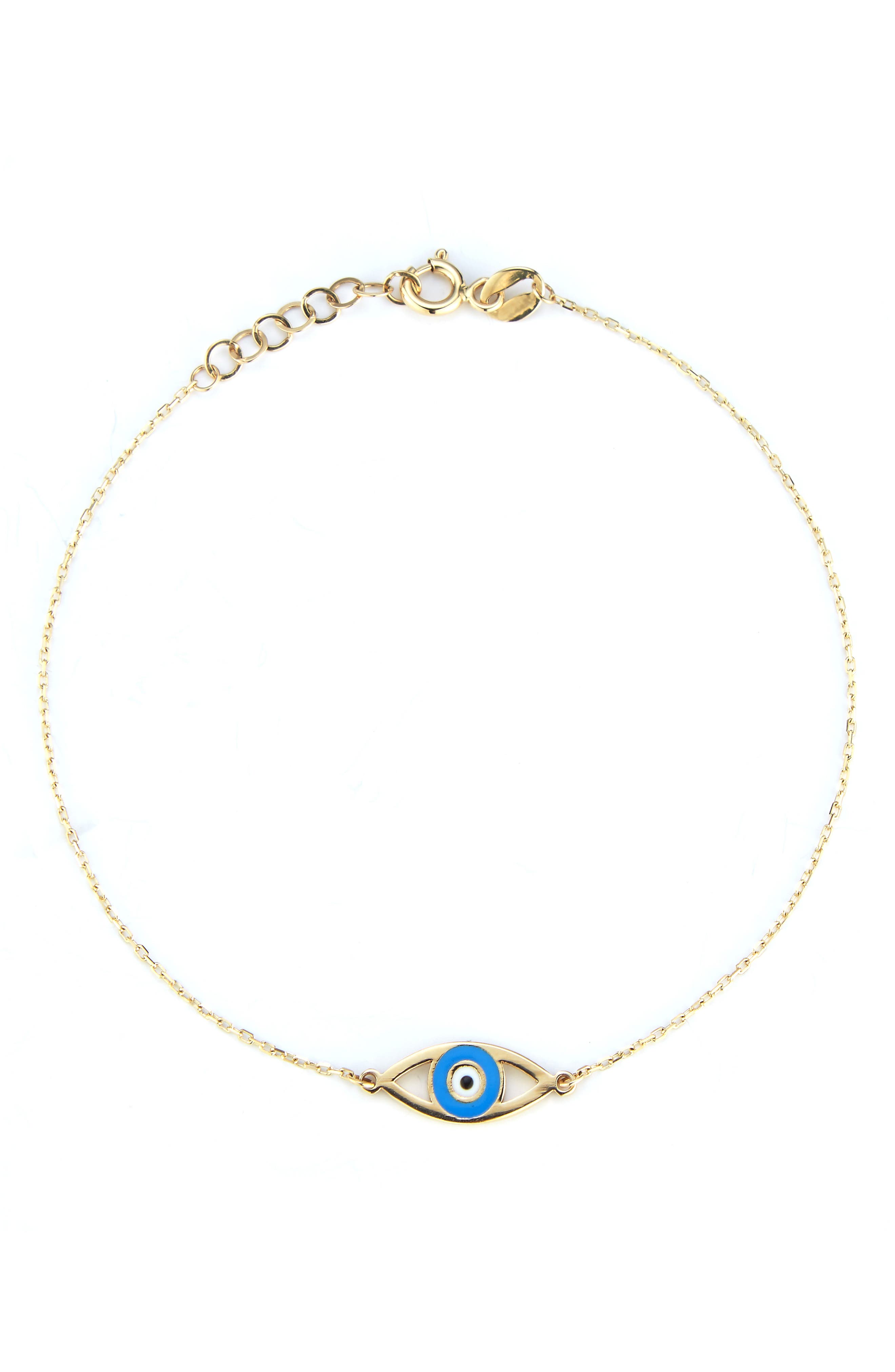 Ember Fine Jewelry 14K Yellow Gold Enamel Evil Eye Bracelet