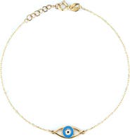 Ember Fine Jewelry 14K Yellow Gold Enamel Evil Eye Bracelet