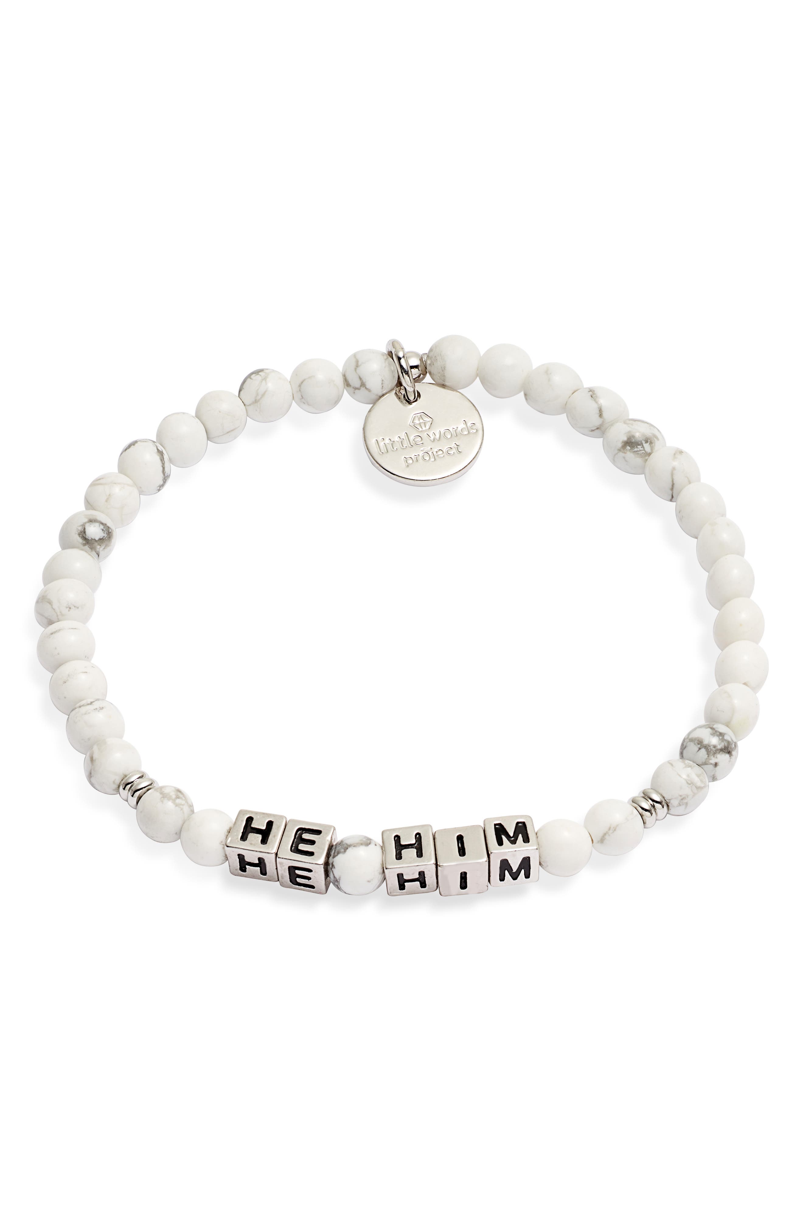 Little Words Project He/Him Beaded Stretch Bracelet (Women) | Nordstromrack