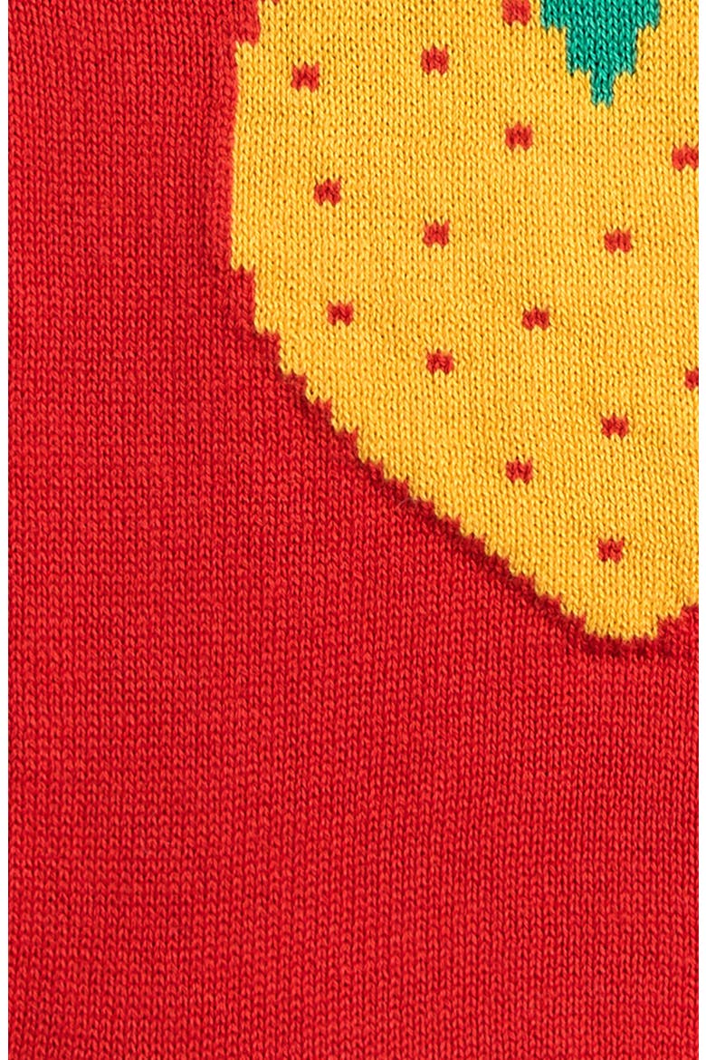 Pixel Strawberry Organic Cotton Knit Bodysuit, Alternate, color, RED